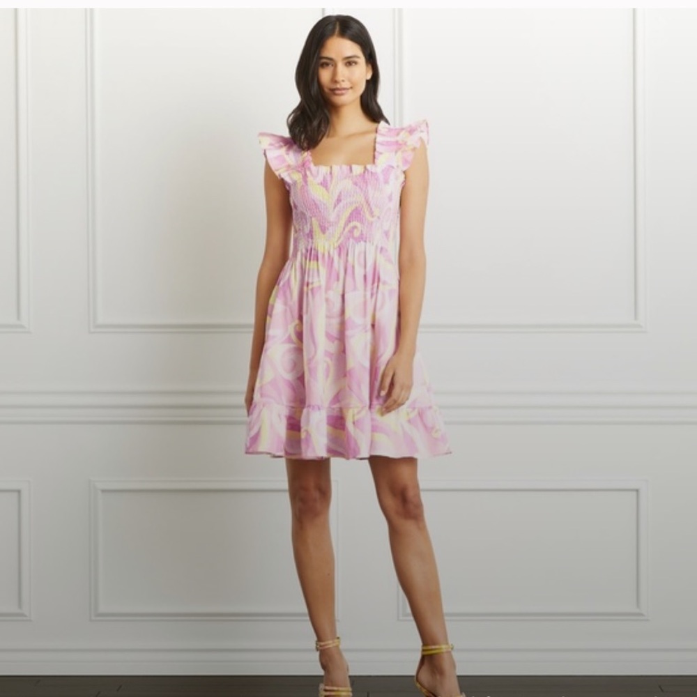 Hill House Elizabeth nap dress in pink candy kaleidoscope, Small